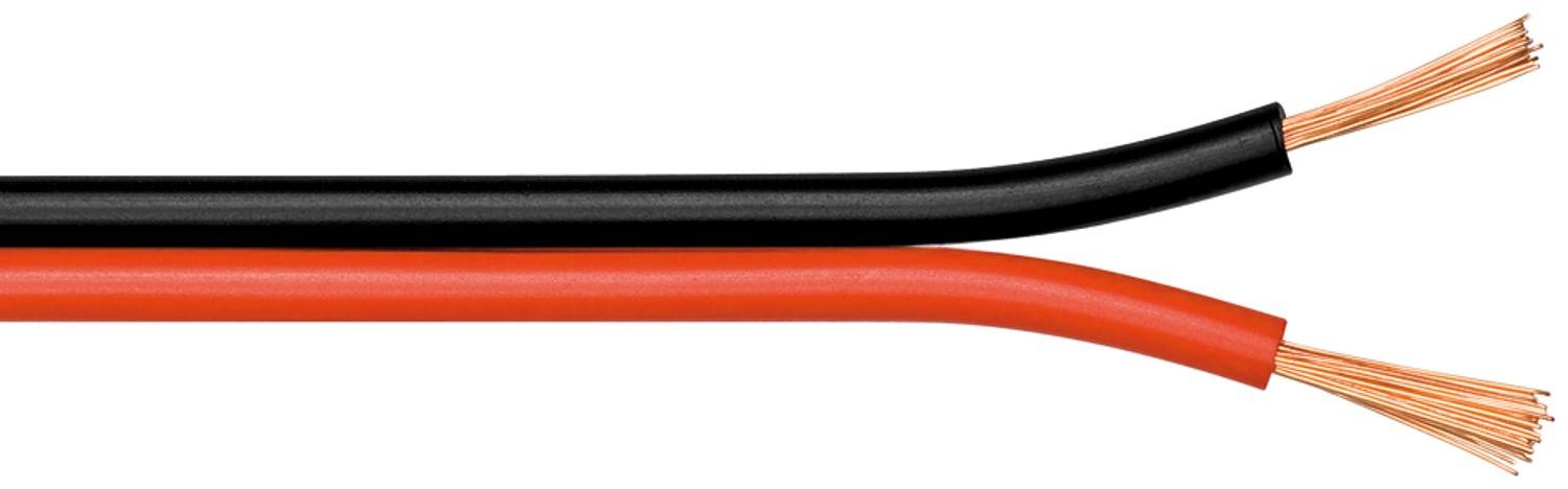 Goobay 56705 Lautsprecherkabel 2x 1mm² CCA Litze / Audiokabel Boxenkabel / Subwoofer Kabel / Rot Schwarz / 100m-0