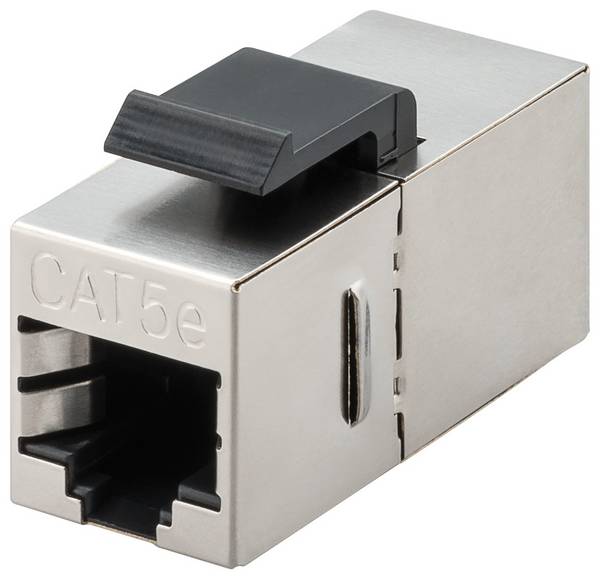 Goobay 51444 Keystone Modul RJ45 Kupplung / CAT 5e Verbinder 100 MHz / STP Buchse 8P8C / LAN Kabel verlängern / Metall