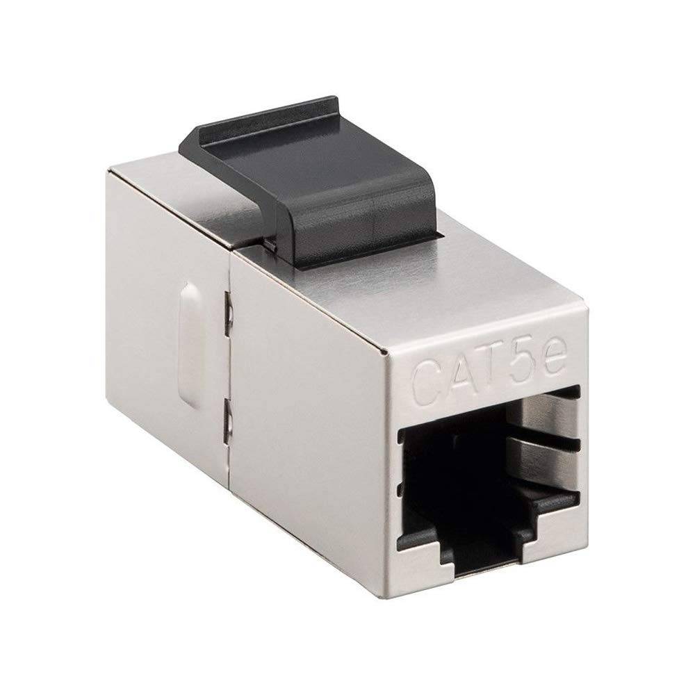 Goobay 51444 Keystone Modul RJ45 Kupplung / CAT 5e Verbinder 100 MHz / STP Buchse 8P8C / LAN Kabel verlängern / Metall-2
