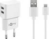 Goobay 44985 Micro USB Netzteil 12W / Micro Stecker Typ B Ladekabel / USB-A Ladegerät Adapter 5V / Weiß / Kabel 1m