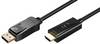 Goobay 64847 DisplayPort auf HDMI Kabel UHD 8K @ 60 Hz Adapterkabel DP Stecker Monitorkabel Bildschirmkabel Schwarz 3m