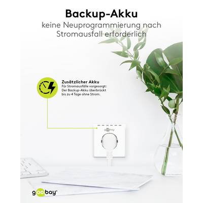 Goobay 93256 Digitale Zeitschaltuhr 3600W / 4 Tage Akku / Innen Schaltuhr für Steckdose / Timer 1 Min Takt / LCD Display-6