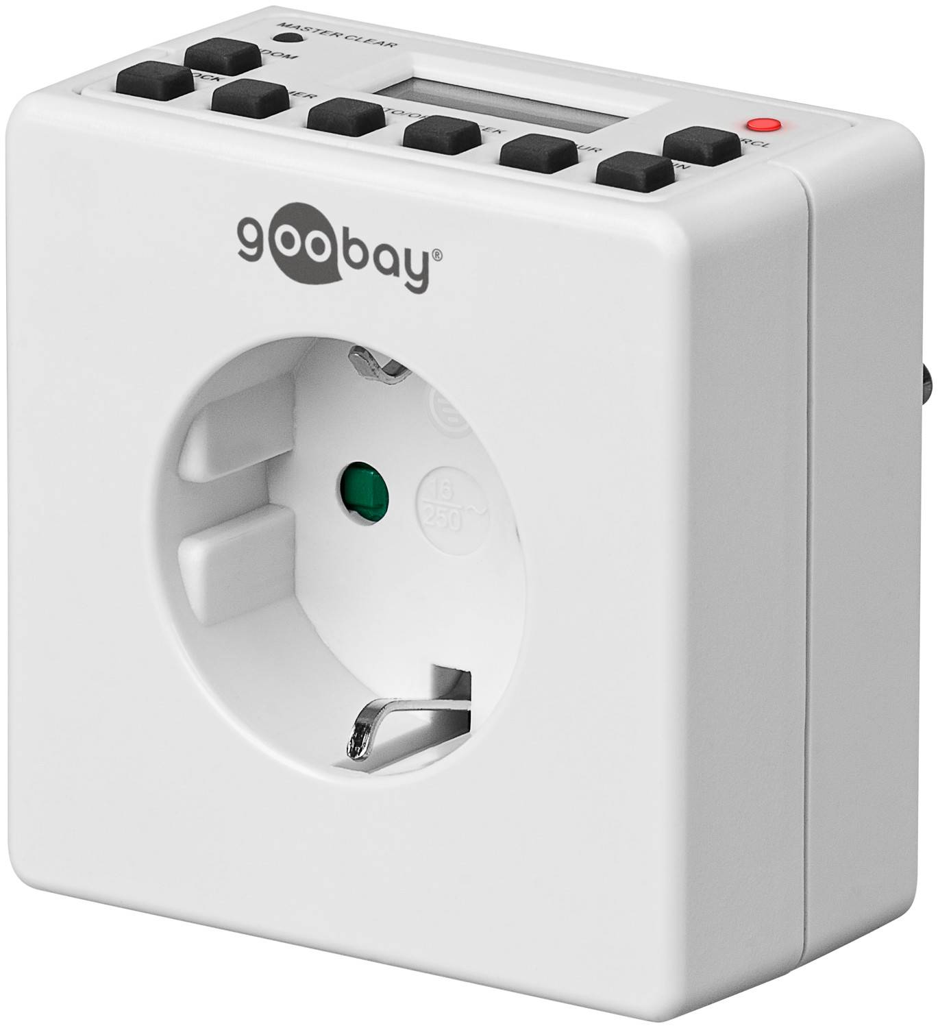 Goobay 93256 Digitale Zeitschaltuhr 3600W / 4 Tage Akku / Innen Schaltuhr für Steckdose / Timer 1 Min Takt / LCD Display-0