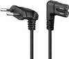 Goobay 73021 SONOS Netzkabel 90° abgewinkelt / Eurostecker auf C7 Buchse / SONOS Stromkabel Eurokabel / Schwarz / 5m