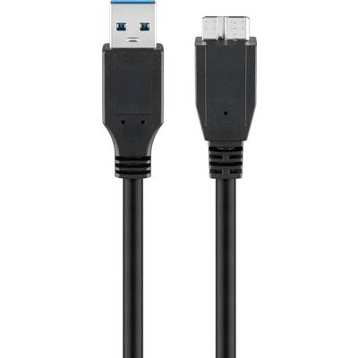Goobay 95734 USB A 3.0 auf Micro B Kabel / Micro Typ B Festplattenkabel 5 Gbits / externe Festplatten / Schwarz / 0,5m-0