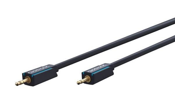 Clicktronic 70477 AUX Kabel 3,5mm Klinkenstecker Klinke Verlängerung Audiokabel Stecker vergoldet Klinkenkabel Grau 1,5m