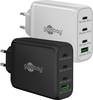 Goobay 65555 USB Netzteil 100W Charger PD & QC, 4 Port Universal Ladegerät, USB-C USB-A Mini GaN Adapter, Schwarz