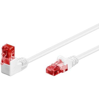 Goobay 51526 CAT 6 Netzwerkkabel U/UTP 90 Grad RJ45 Netzwerkstecker / PVC Mantel / CCA Leiter LAN Kabel / Weiß / 10m-0