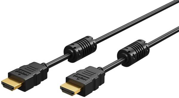 Goobay 61302 HDMI High Speed Kabel / Ethernet Ferrite / UHD 4K @ 60Hz / eARC HDMI Anschlusskabel Monitorkabel Schwarz 3m