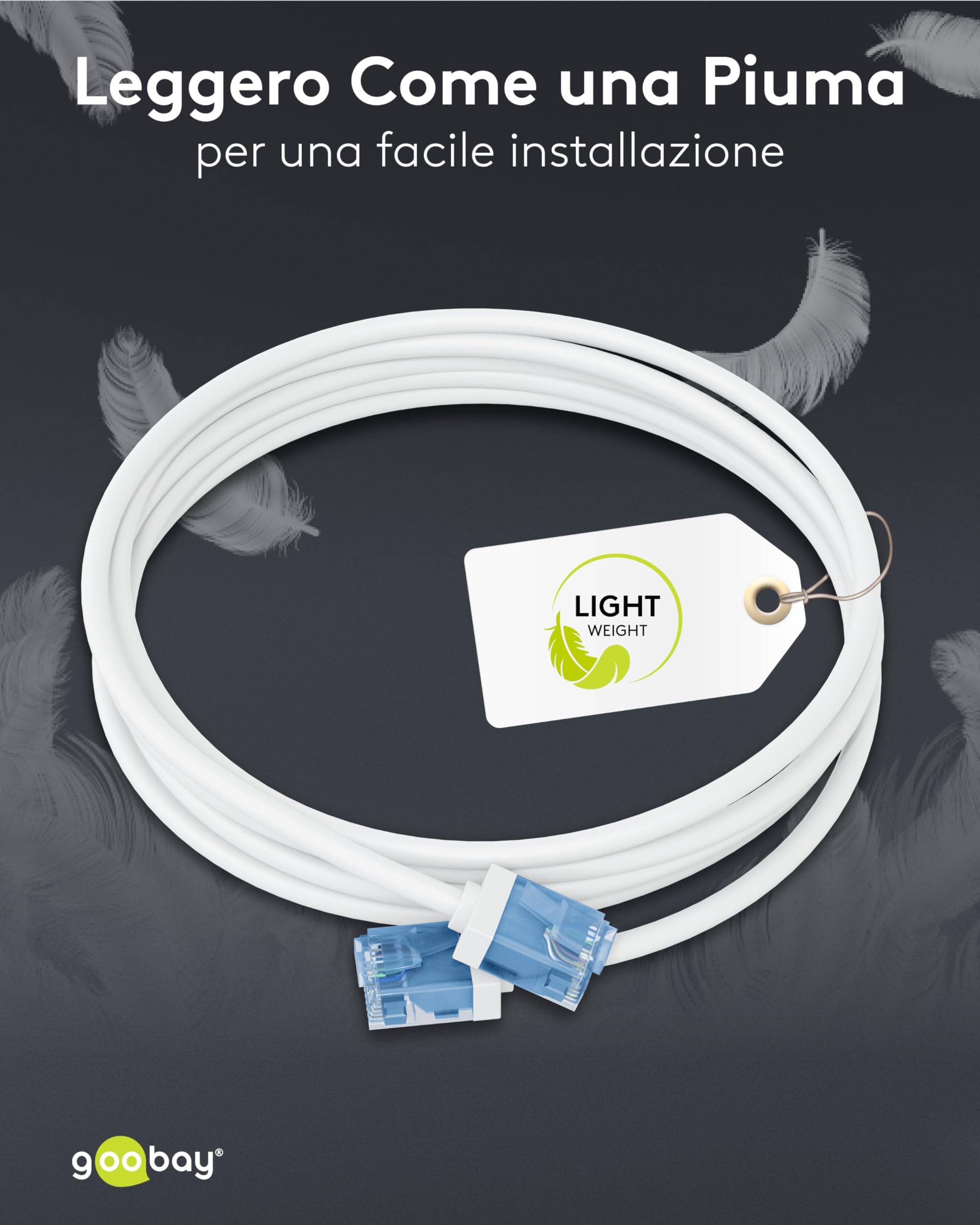 Goobay 74299 CAT 6A Slim Kabel Netzwerkkabel RJ45 Stecker 500 MHz Kupfer Patchkabel Ethernet LAN Kabel U/UTP Weiss 5 m-4