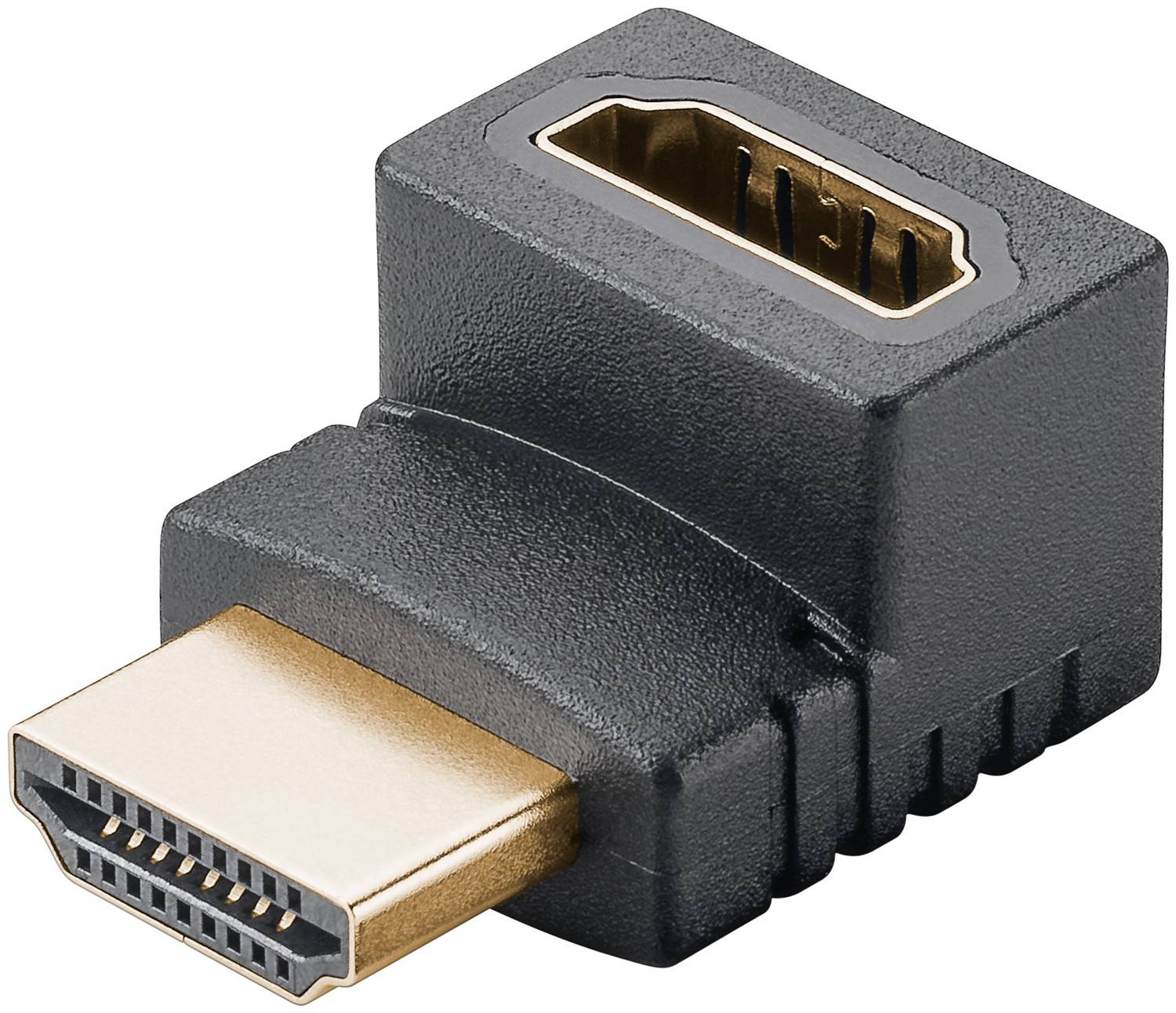 Goobay 65744 HDMI Winkeladapter 90 Grad / 8K @ 60 Hz Adapter / nach oben gewinkelter Anschluss / Buchse auf 90° Stecker-0