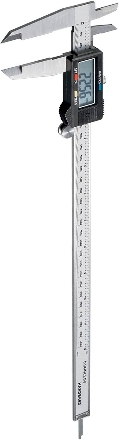 Goobay 77139 Digitaler Messschieber 300 mm Elektrische Schieblehre 12 Zoll für Tiefen-, Außen- & Stufenmessungen, Stahl-0
