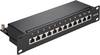 Goobay 93796 CAT 6A Patch Panel 12 Port 10 Zoll 1 HE RJ45 Buchsen Netzwerkkabel 500 MHz Patchfeld Verteilerfeld Schwarz