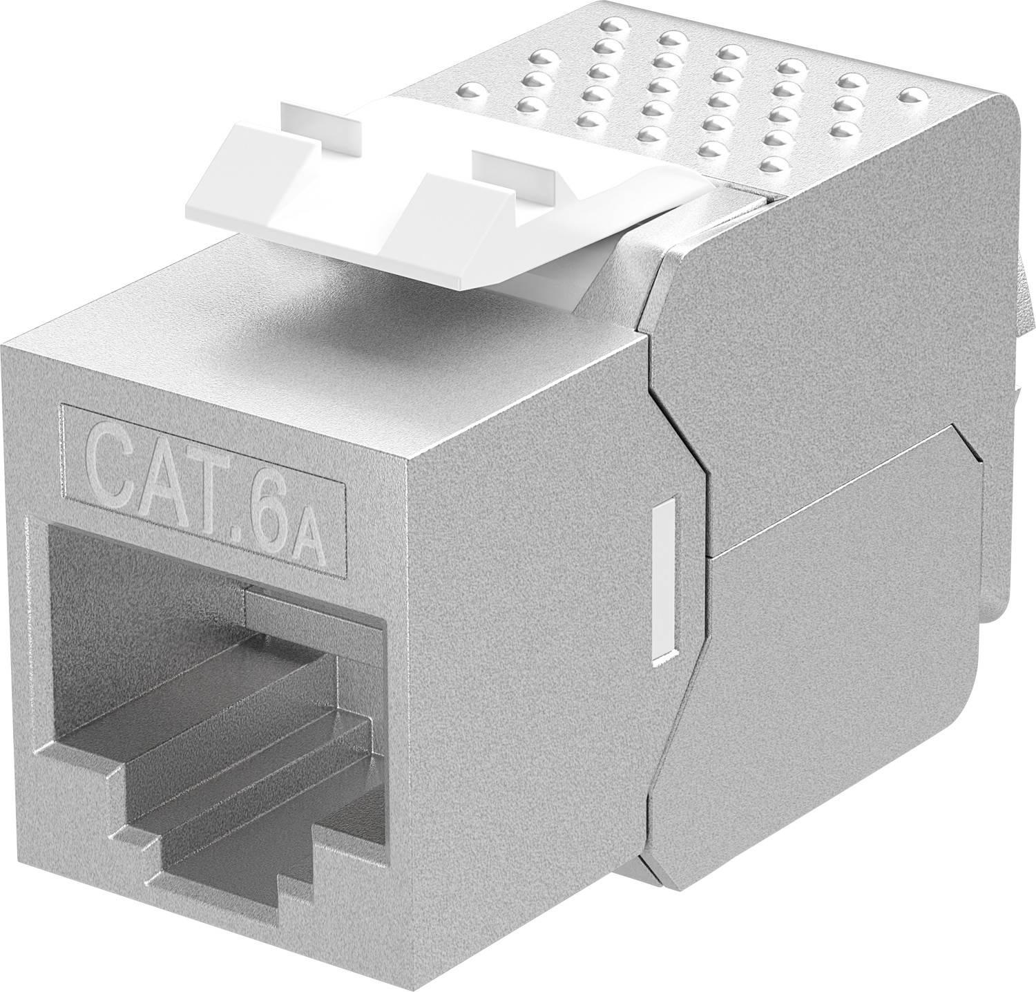 Goobay 79448 Keystone Modul RJ45 Buchse / Slim Line / CAT 6A Netzwerkstecker 500 MHz / STP Ethernet Buchse / LSA / Zink-0