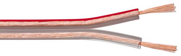 Goobay 15124 Lautsprecherkabel 2x 0,75 mm² Kupferlitze / Audiokabel Boxenkabel Kupferkabel Meterware / Transparent / 50m