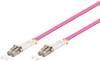 Goobay 95937 Glasfaserkabel Multimode OM4 Duplex LC-UPC auf LC-UPC Stecker, LWL Patchkabel halogenfrei, Violett, 5.00 m