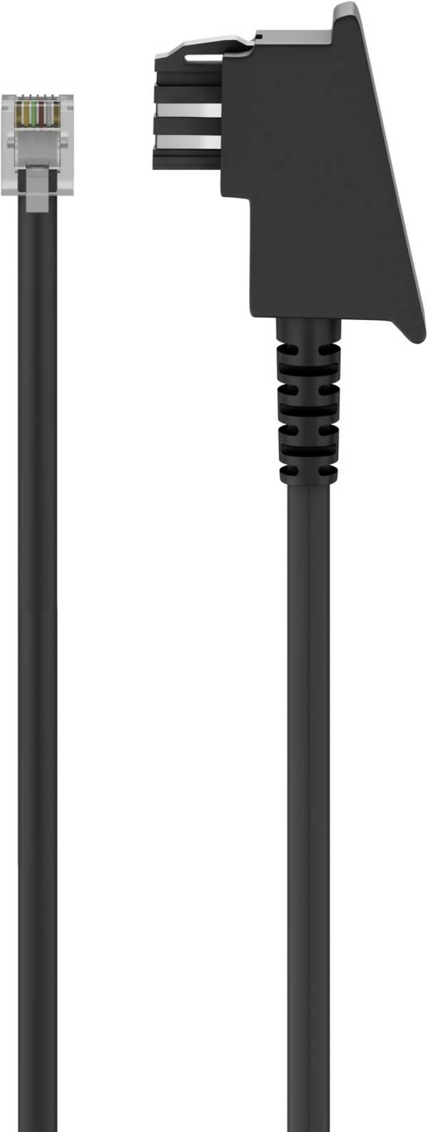 Goobay 68535 TAE Telefonkabel 3m / TAE-F Stecker auf Westernstecker / RJ11 RJ14 6P4C Router DSL Kabel / Schwarz/ 3 Meter