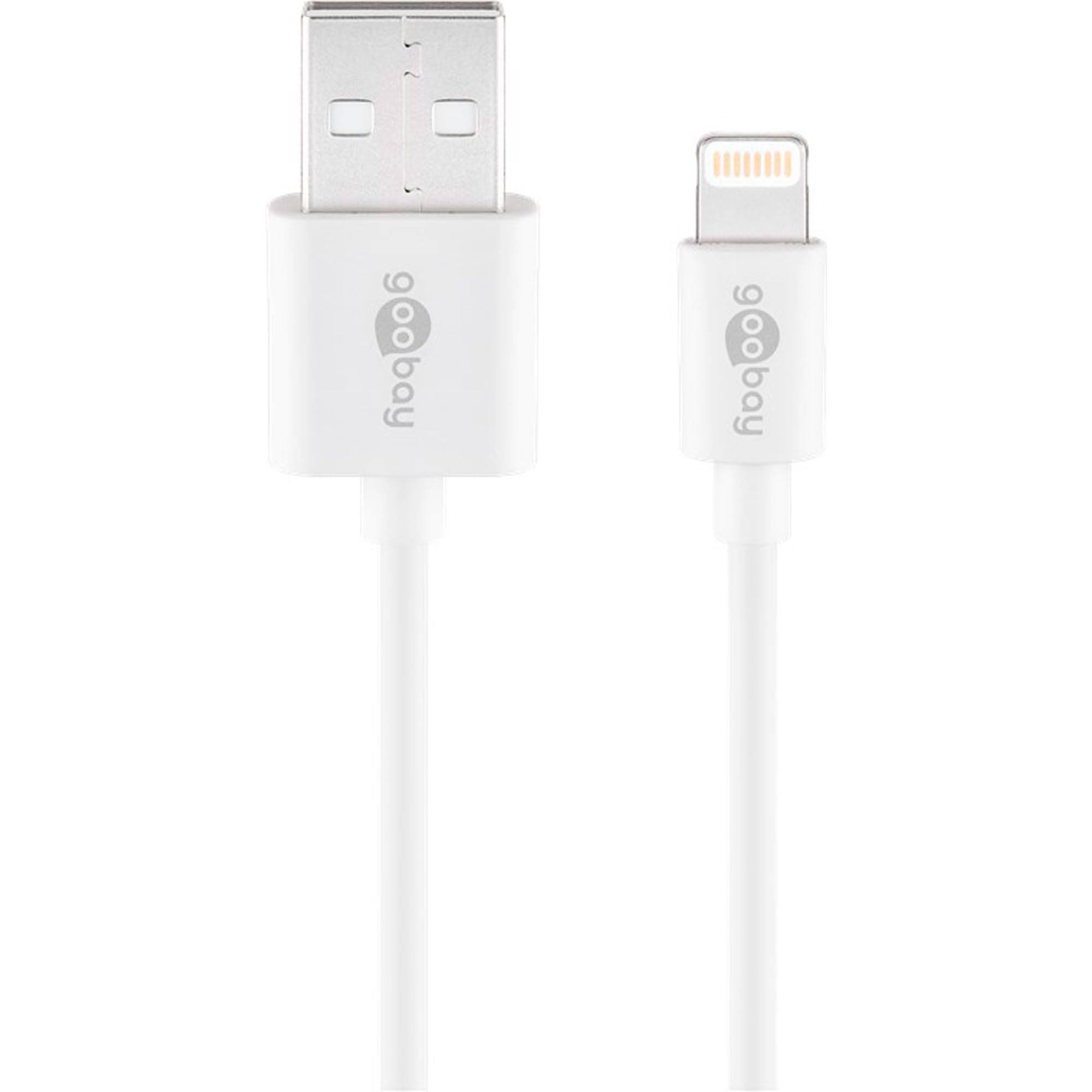Goobay 44978 USB-A Netzteil 5W / Apple Lightning Ladekabel / iPhone Ladegerät / USB Adapter 5V 1A / Weiß / Kabel 1m-3
