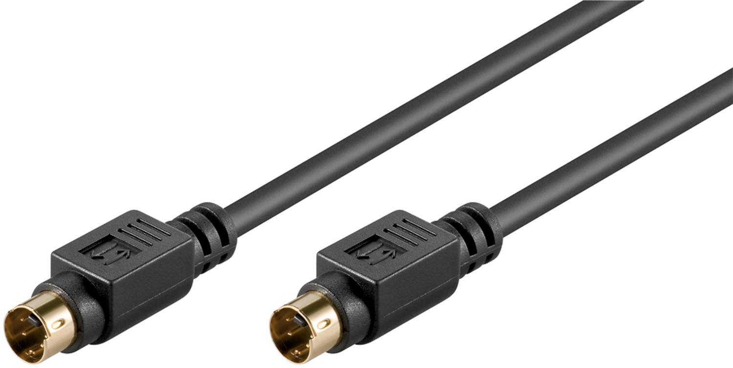 Goobay 50058 S Video Kabel vergoldete Mini DIN Stecker 4 polig S-Videokabel geschirmt VHS Kabel Videorecorder Schwarz 2m-0