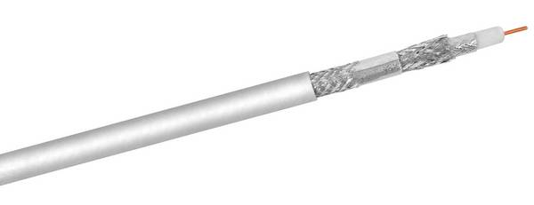 Goobay 27518 SAT Koaxialkabel 120 dB / Antennenkabel Meterware / 4fach geschirmt Kabel / Satellitenkabel / Weiß / 100m