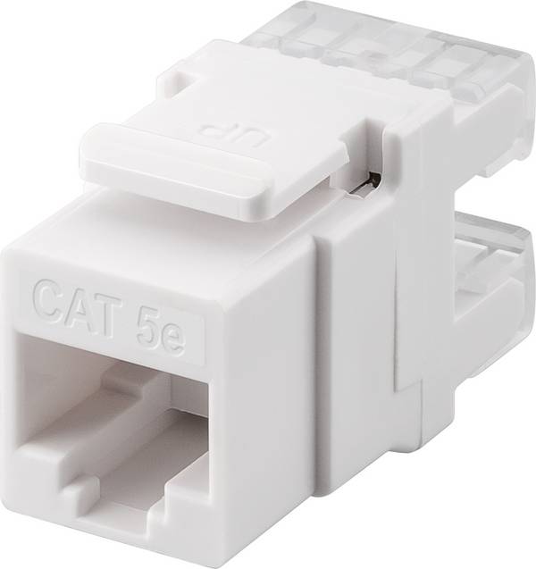Goobay 95738 Keystone Modul RJ45 Buchse / CAT 5e Netzwerkstecker 100 MHz / UTP Ethernet LAN Buchse 8P8C / LSA / Metall