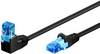 Goobay 51532 CAT 6A Netzwerkkabel UUTP / RJ45 Stecker 90 Grad gewinkelt / Kupfer Ethernet Kabel halogenfrei / Schwarz 5m