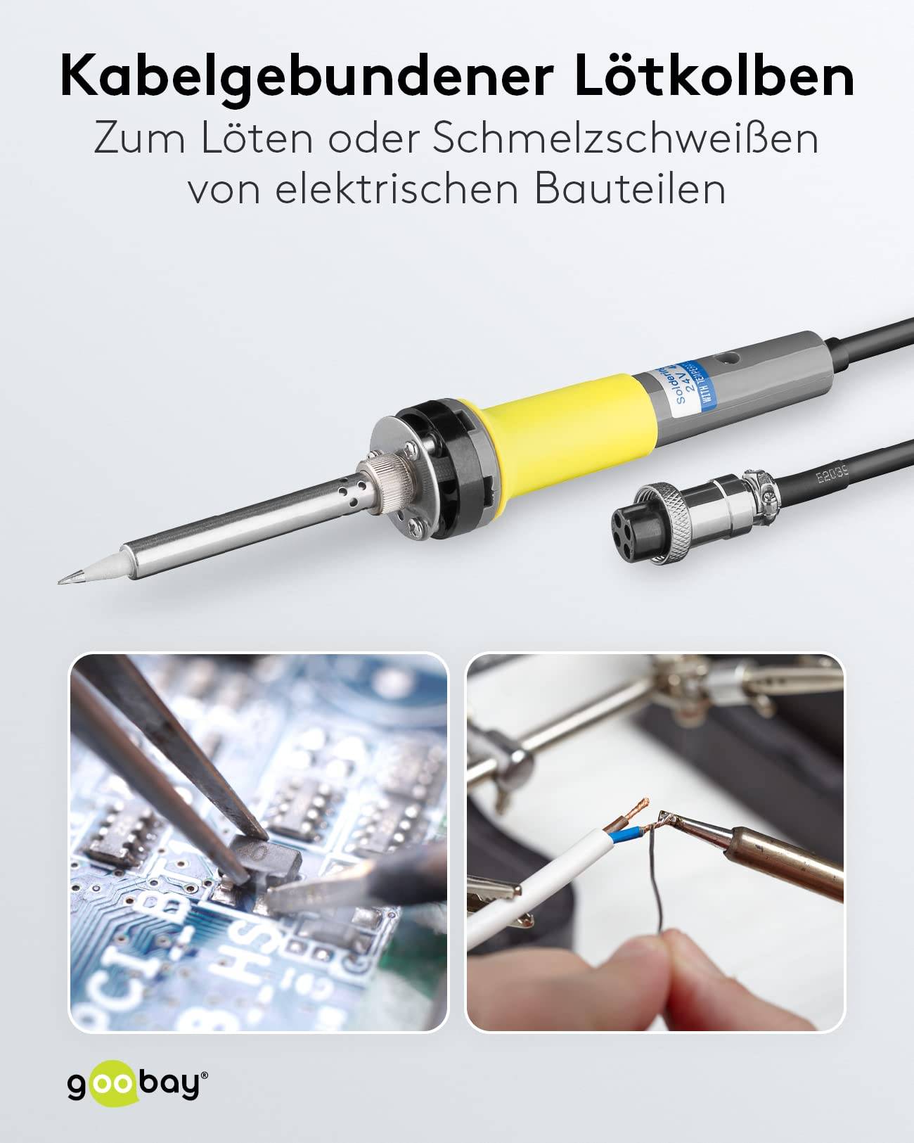 Goobay 51214 Lötkolben für Lötstation EP5 & EP6 zum Platinen Löten wechselbare beheizte Lötspitze zum Lötzinn schmelzen-5