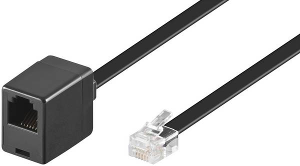 Goobay 68261 Modular Verlängerungskabel RJ12 Stecker auf RJ12 Buchse CCA Telefonkabel verlängern Westernstecker 10 Meter