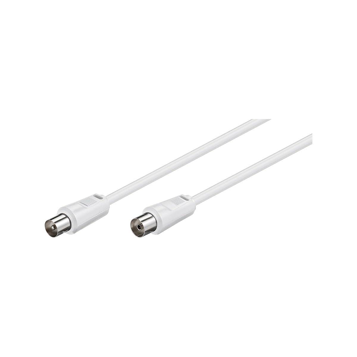 Goobay 11514 Antennenkabel Koax Stecker auf Koax Buchse / SAT Kabel Koaxialkabel Satellitenkabel 70 dB / Weiß / 10m-1