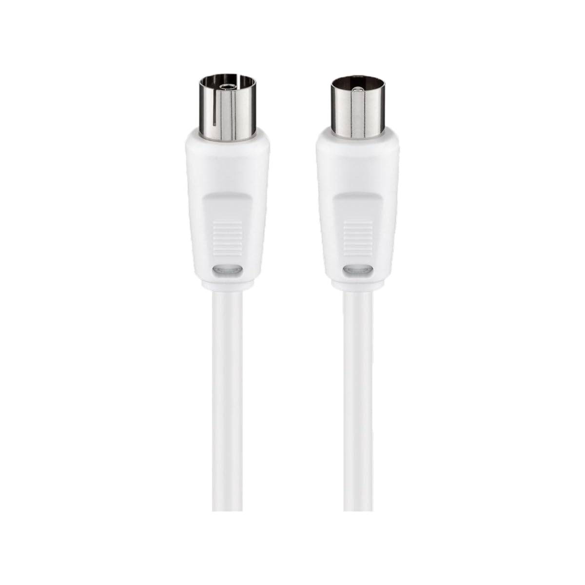 Goobay 11514 Antennenkabel Koax Stecker auf Koax Buchse / SAT Kabel Koaxialkabel Satellitenkabel 70 dB / Weiß / 10m-3
