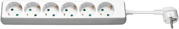 Goobay 51296 Steckdosenleiste mit 45° Steckplätzen, 3500 W, 6er Mehrfachsteckdose 6 fach Steckdose, 1.5 m Kabel, Weiß