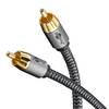 Goobay Plus 65298 Mono Cinchkabel 1x Cinch-Stecker auf 1x Cinchstecker / Audiokabel Textilkabel Shark Skin / Grau / 5m