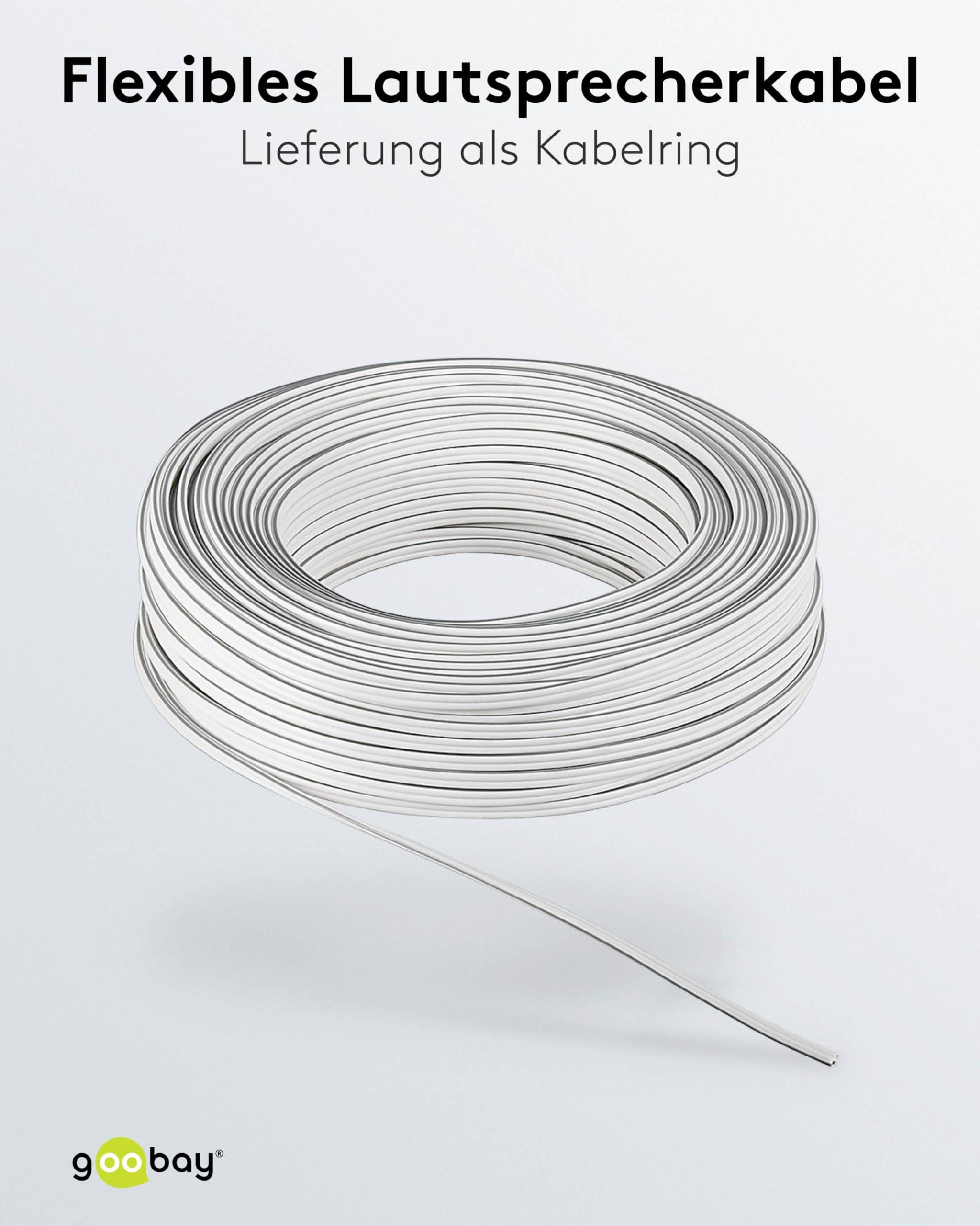 Goobay 67748 Lautsprecherkabel 2x 1,5mm² CCA Litze / Audiokabel Boxenkabel Litzenkabel Subwoofer Kabel / Weiß / 25m-3