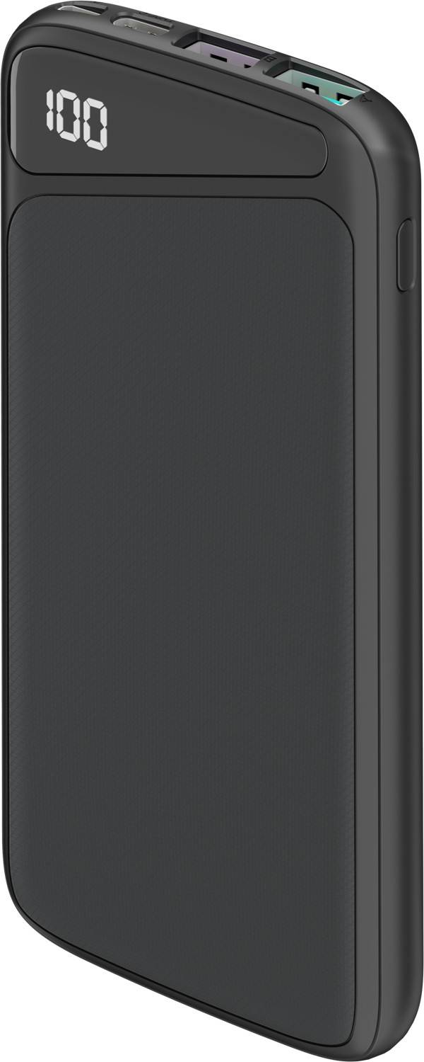 Goobay Powerbank 10000 mAh, Powerbank, 18W Power Delivery USB-C und Quick Charge USB-A, 3 Ausgänge