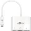 Goobay 62104 USB-C Adapter Multiport Hub 3 Ports HDMI, USB-A, USB-C Buchse 60 W Power Delivery, 4K@30 Hz Verteiler, Weiß