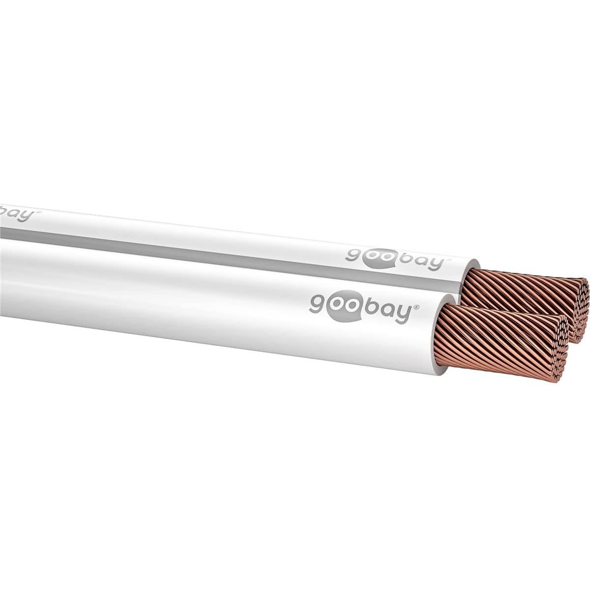Goobay 67747 Lautsprecherkabel 2x 1,5mm² CCA Litze / Audiokabel Boxenkabel Litzenkabel Subwoofer Kabel / Weiß / 10m-2