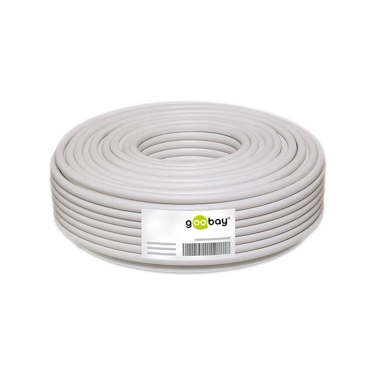 Goobay 67747 Lautsprecherkabel 2x 1,5mm² CCA Litze / Audiokabel Boxenkabel Litzenkabel Subwoofer Kabel / Weiß / 10m-4
