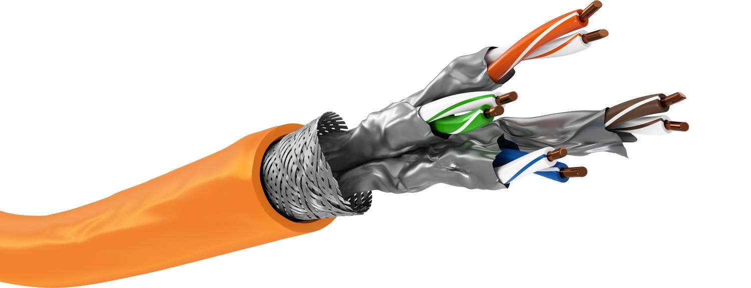 Goobay 91889 CAT 7A Netzwerkkabel SFTP / Kupfer / 1000 MHz Ethernet Kabel halogenfrei / AWG 23/1 (solid) / Orange / 250m-0