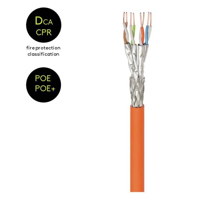 Goobay 91889 CAT 7A Netzwerkkabel SFTP / Kupfer / 1000 MHz Ethernet Kabel halogenfrei / AWG 23/1 (solid) / Orange / 250m-2