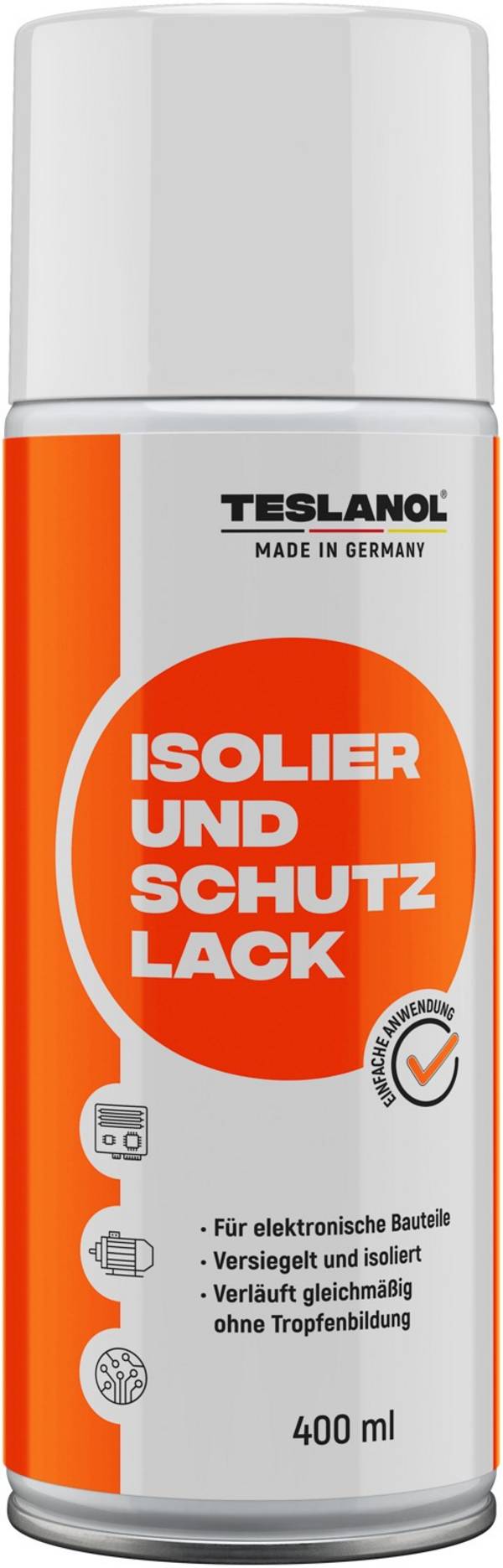 Teslanol 26028 Isolierspray & Schutzlack Spray für elektronische Bauteile Versiegelung & Isolierung Lackspray 400 ml