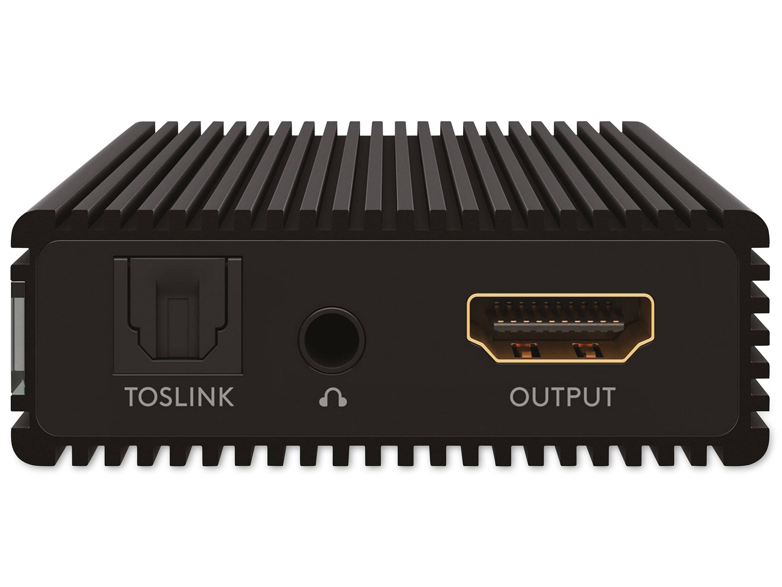 Goobay 58477 HDMI Extractor Audio 4K @ 60Hz Digital auf Analog Konverter 18 Gbit/s HDMI Audio Adapter Toslink & Klinke-1