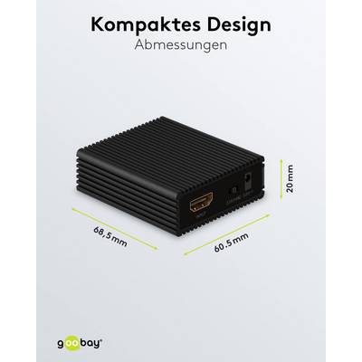 Goobay 58477 HDMI Extractor Audio 4K @ 60Hz Digital auf Analog Konverter 18 Gbit/s HDMI Audio Adapter Toslink & Klinke-2