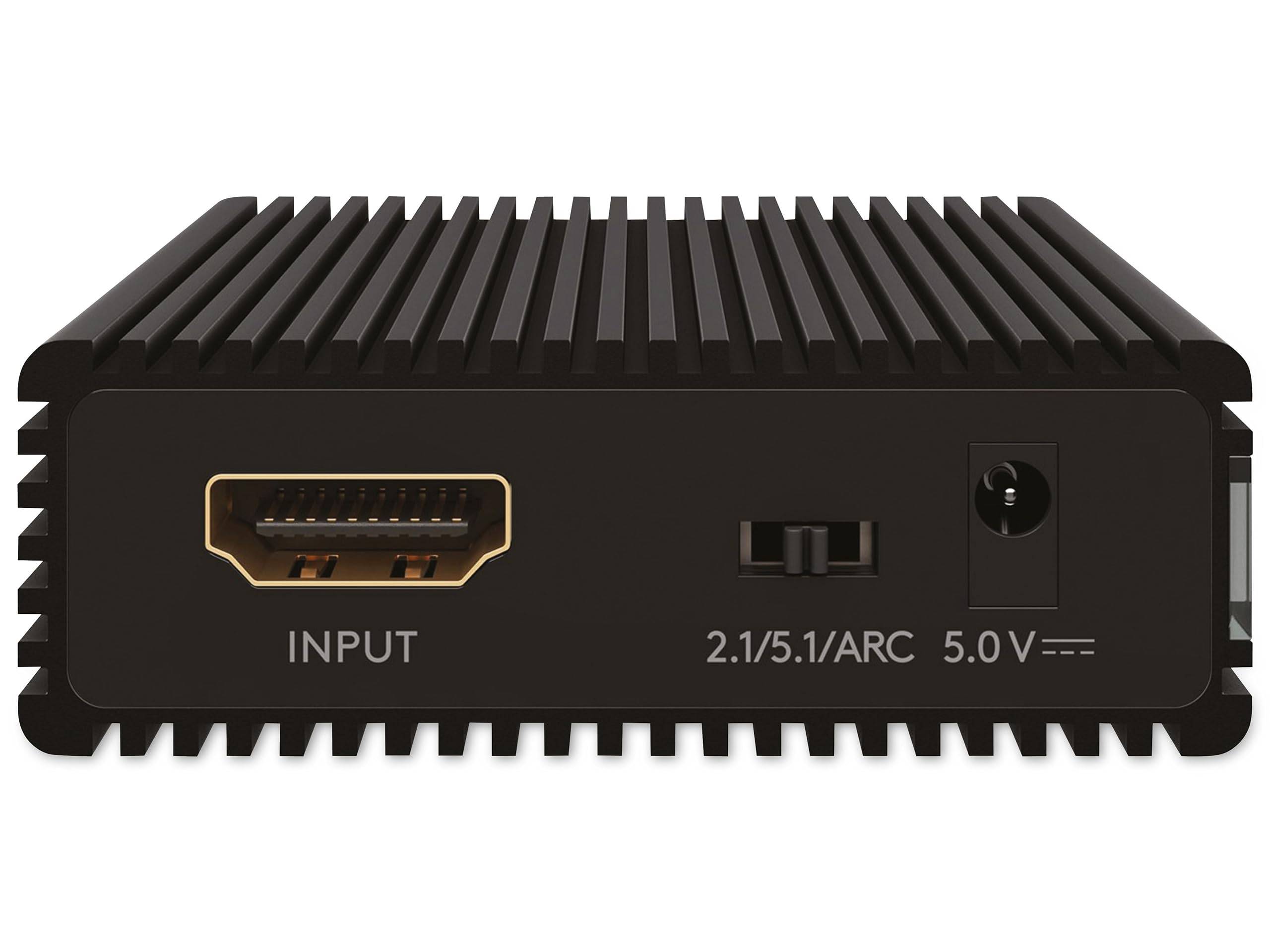 Goobay 58477 HDMI Extractor Audio 4K @ 60Hz Digital auf Analog Konverter 18 Gbit/s HDMI Audio Adapter Toslink & Klinke-3