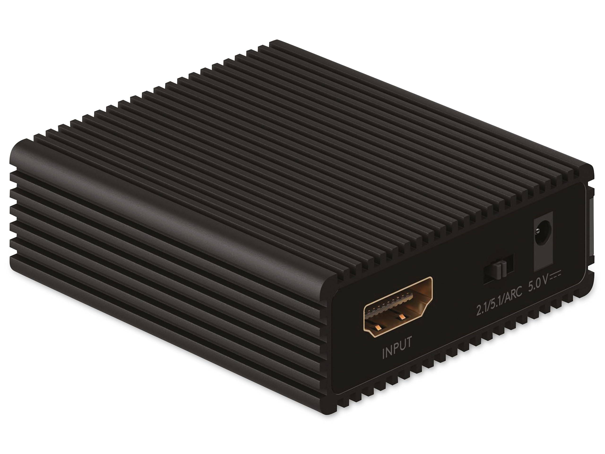 Goobay 58477 HDMI Extractor Audio 4K @ 60Hz Digital auf Analog Konverter 18 Gbit/s HDMI Audio Adapter Toslink & Klinke-4