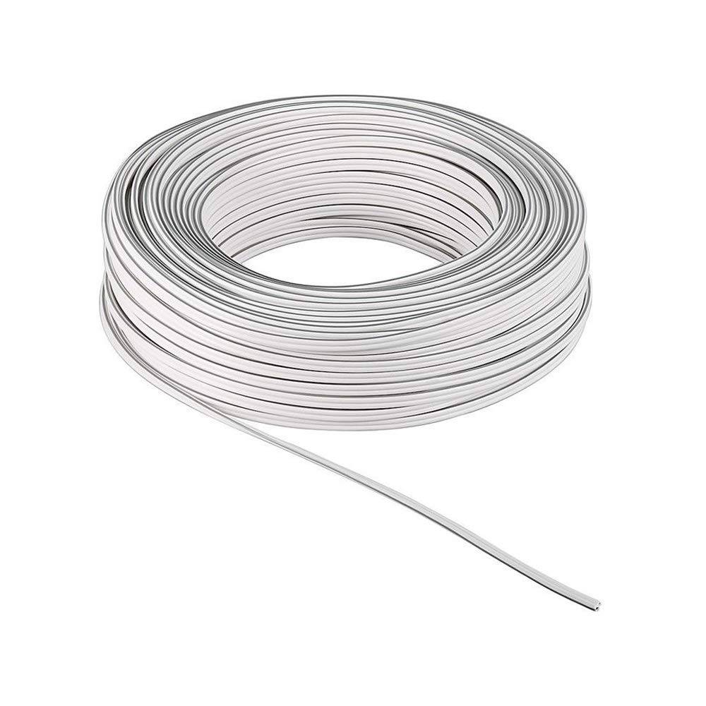 Goobay 15108 Lautsprecherkabel 2x 2,5mm² Kupferlitze / Audiokabel Boxenkabel Kupferkabel Meterware Litze / Weiß / 50m-2