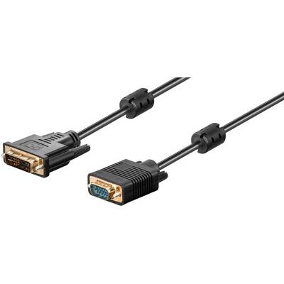 Goobay 93260 DVI-A auf VGA Kabel / Full HD Monitorkabel / DVI A 12+5 Pin Stecker vergoldet / Bildschirmkabel Schwarz 2m-0
