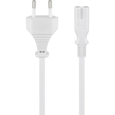 Goobay 93987 Netzkabel mit Eurostecker & C7 Buchse universell Stromkabel für PlayStation & Xbox Eurokabel, Weiß, 3.00 m-0