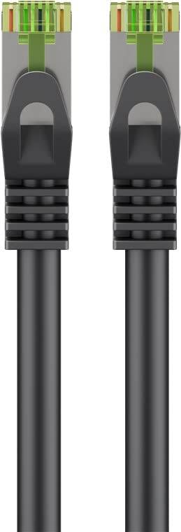 Goobay 61096 CAT 8.1 Patchkabel S/FTP PiMF halogenfrei 2 GHz Netzwerkkabel Internetkabel Patch Cord LAN Kabel Schwarz 5m-1