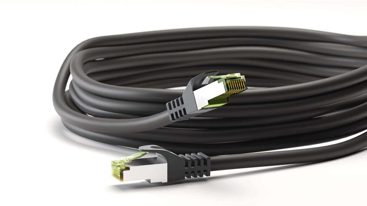 Goobay 61096 CAT 8.1 Patchkabel S/FTP PiMF halogenfrei 2 GHz Netzwerkkabel Internetkabel Patch Cord LAN Kabel Schwarz 5m-3