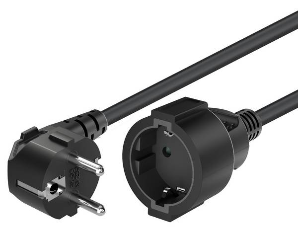 Goobay 93095 Verlängerungskabel mit Schutzkontaktstecker 250V Schutzkontakt 10 Meter Stromkabel Verlängerung Schwarz 10m